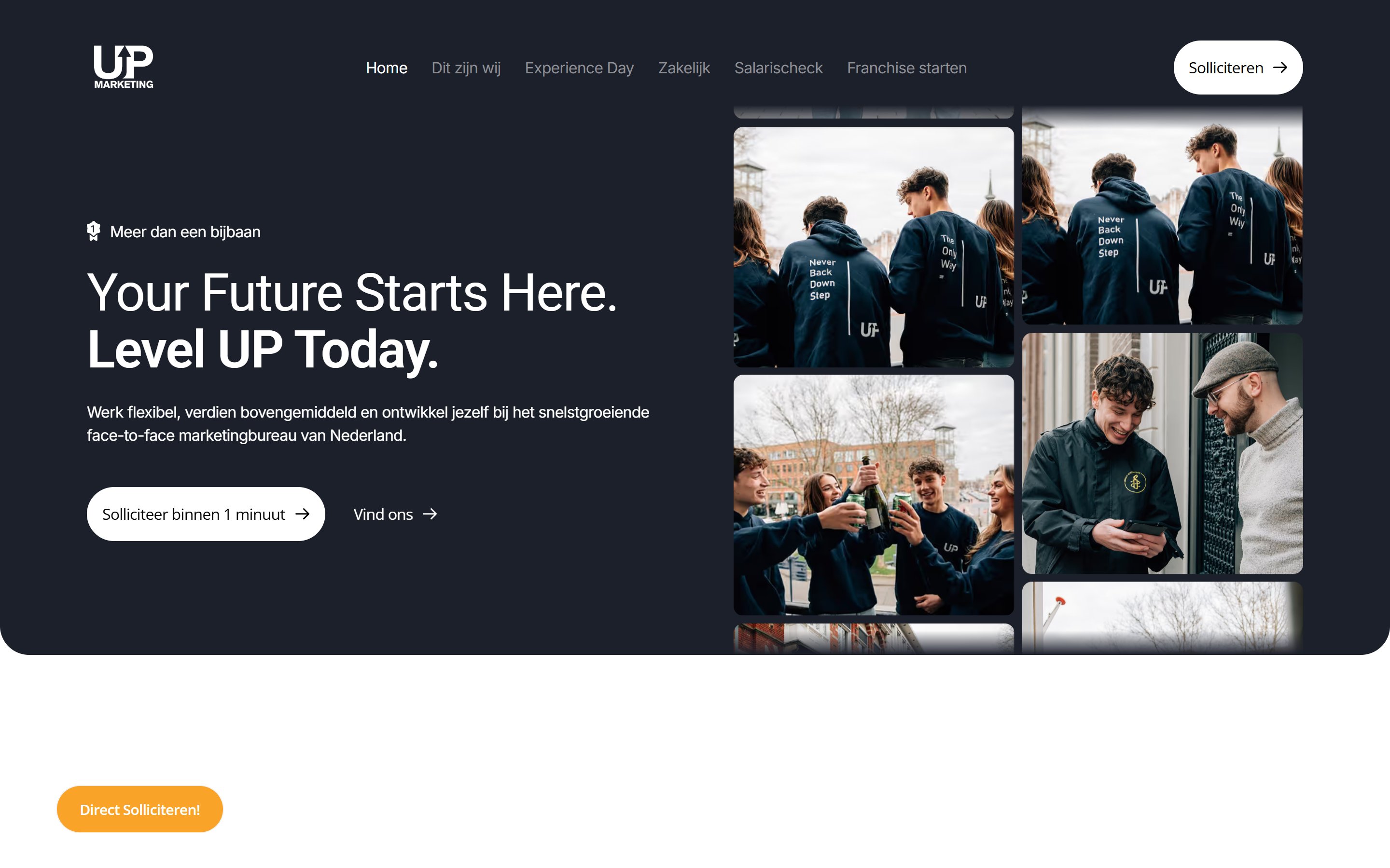 UP Marketing Agency — field campaigns & coaching website screenshot